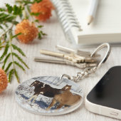 雪のペンキの馬 キーホルダー (正面右)