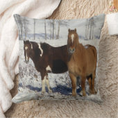 雪のペンキの馬 クッション (ブランケット)