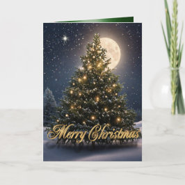 雪のホリデーカードのクリスマスツリー シーズンカード