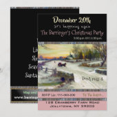 雪のホリデーパーティーでのスレイライド 招待状 (正面/裏面)