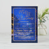 雪のホリデーライトツリーシーナリークリスマスパーティー 招待状 (スタンド正面)