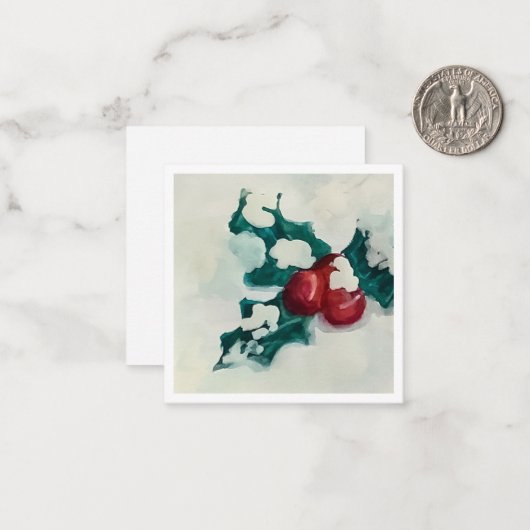 雪のホーリー ノートカード (正面/裏面インサイチュ)