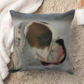 雪のボクサー犬 クッション (ブランケット)