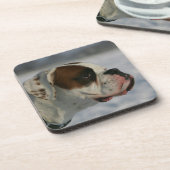 雪のボクサー犬 コースター (左側)