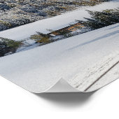 雪のポスターの小さな高山村 ポスター (角)