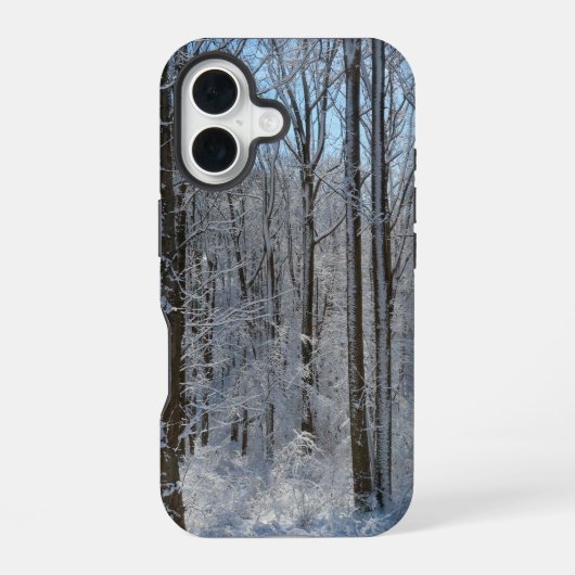 雪のポプラ林 I iPhone 16ケース (裏面)