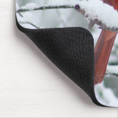 雪のマウスパッドの赤い（鳥）ショウジョウコウカンチョウ マウスパッド (コーナー)