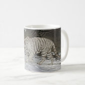 雪のマグでトラの白いつきまとうこと コーヒーマグカップ (正面右)