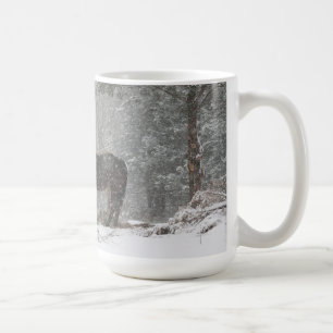 雪のマグの馬 コーヒーマグカップ