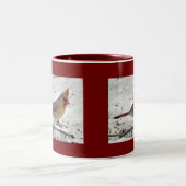 雪のマグのCardinal女性 ツートーンマグカップ (中央)