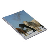 雪のミニチュア馬のグループ ノートブック (右側)