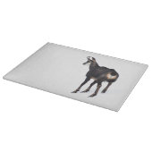 雪のミニマル上でアルパインシャモア山ヤギ カッティングボード (角)