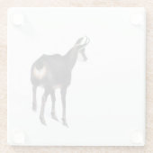 雪のミニマル上でアルパインシャモア山ヤギ ガラスコースター (裏面)