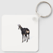 雪のミニマル上でアルパインシャモア山ヤギ キーホルダー (裏面)