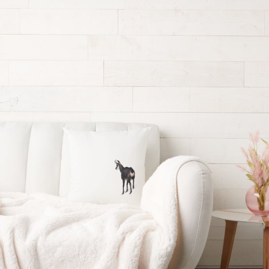 雪のミニマル上でアルパインシャモア山ヤギ クッション (ソファ)