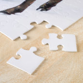 雪のミニマル上でアルパインシャモア山ヤギ ジグソーパズル (側面)