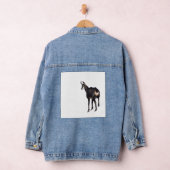 雪のミニマル上でアルパインシャモア山ヤギ デニムジャケット (ハンガー)