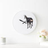 雪のミニマル上でアルパインシャモア山ヤギ ラージ壁時計 (ホーム)