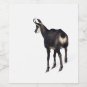 雪のミニマル上でアルパインシャモア山ヤギ ワインラベル (シングルラベル)