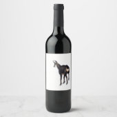 雪のミニマル上でアルパインシャモア山ヤギ ワインラベル (正面)