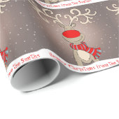 雪のメッセージの包装のクリスマストナカイ ラッピングペーパー (ロールコーナー)