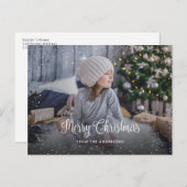 雪のメリークリスマスフォトポストカード シーズンポストカード (正面/裏面)