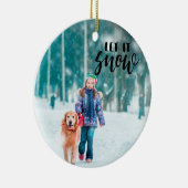 雪のメリークリスマスフォト セラミックオーナメント (右)