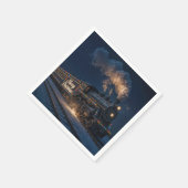 雪のメリークリスマス ヴィンテージ列車 スタンダードカクテルナプキン (角)