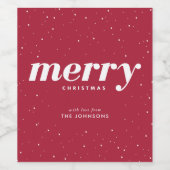 雪のメリーモダンクリスマス ワインラベル (シングルラベル)