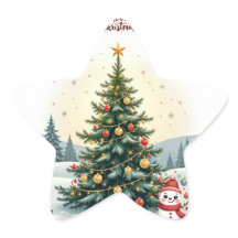 雪のメリー水色クリスマスツリーの贈り物