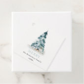 雪のメリー水色パインクリスマスツリーギフト フェイバータグ (インサイチュ)