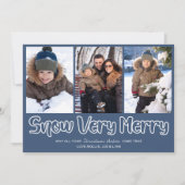 雪のメリー輪郭レタリング3縦写真 シーズンカード (正面)