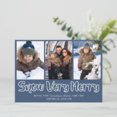 雪のメリー輪郭レタリング3縦写真 シーズンカード (スタンド正面)