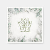 雪のメリー・リトル・カクテル・クリスマス・ナプキン スタンダードカクテルナプキン (正面)