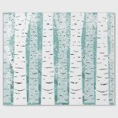 雪のモダンな樺の木 ラッピングペーパー (フラット)