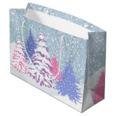 雪のモダンクリスマスツリーの色が変わる ラージペーパーバッグ (裏面アングル)