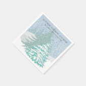雪のモダンクリスマスツリーの色を変更 スタンダードカクテルナプキン (角)