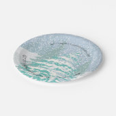 雪のモダンクリスマスツリーの色を変更 ペーパープレート (アングル)