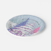 雪のモダンクリスマスツリーの色を変更 ペーパープレート (アングル)