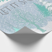 雪のモダンクリスマスツリーの色を変更 ラッピングペーパー (角)