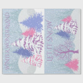 雪のモダンクリスマスツリーの色を変更 ラッピングペーパー (フラット)