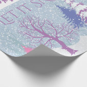 雪のモダンクリスマスツリーの色を変更 ラッピングペーパー (角)