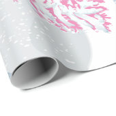 雪のモダンクリスマスツリーの色を変更 ラッピングペーパー (ロールコーナー)