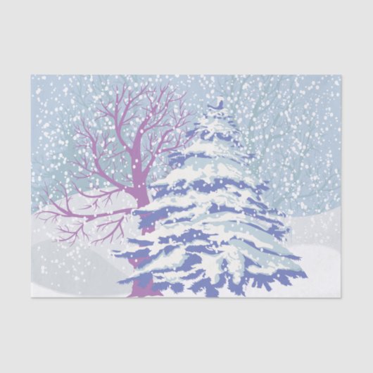 雪のモダンクリスマスツリーの色を変更 薄葉紙 (正面)