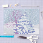 雪のモダンクリスマスツリーの色を変更 薄葉紙 (クラフト)