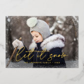 雪のモダン台本にする 箔シーズンカード (正面)