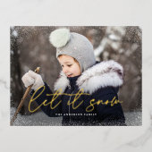 雪のモダン台本の写真を見る 箔シーズンポストカード (正面)