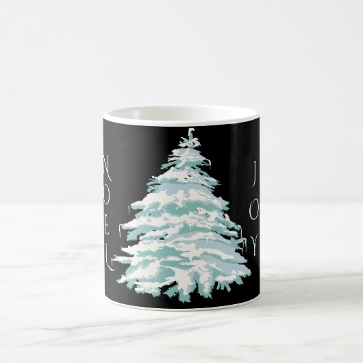 雪のモダン木の色を変えるクリスマス コーヒーマグカップ (中央)