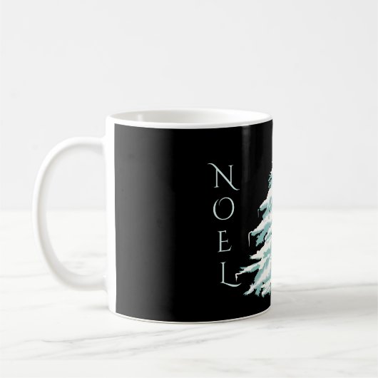 雪のモダン木の色を変えるクリスマス コーヒーマグカップ (左)