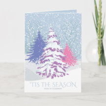 雪のモダン木の色を変えるクリスマス